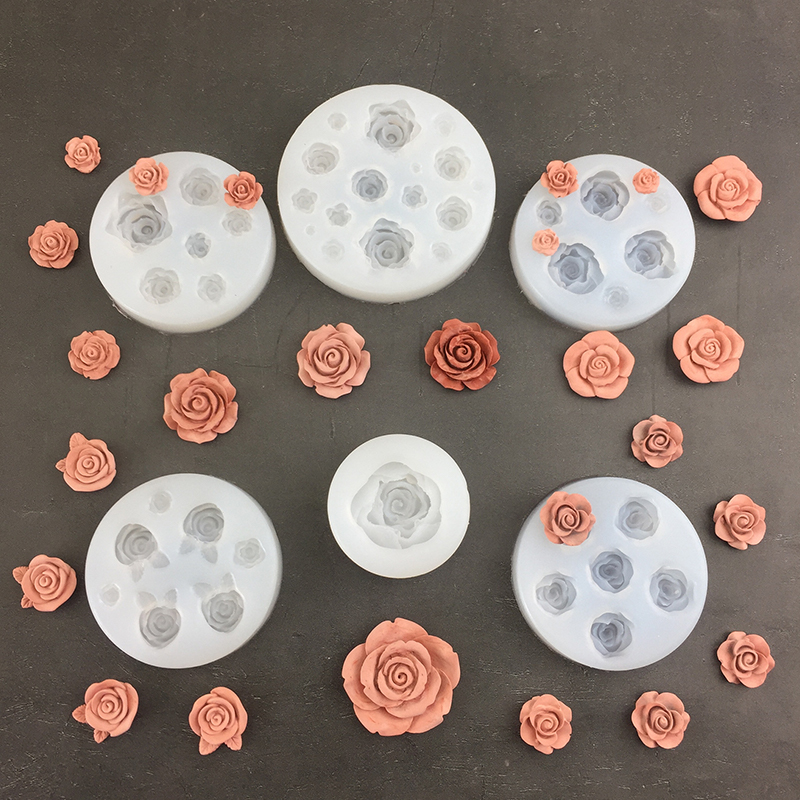 Soap Making Designs - 장미 꽃 모양 잎 실리콘 몰드,