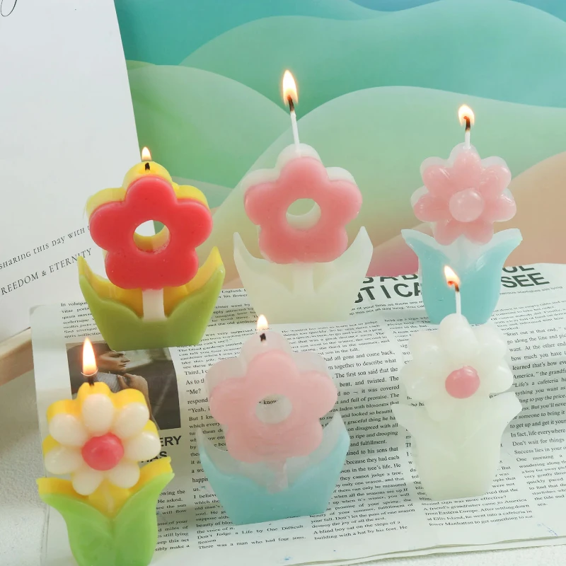 Soap Making In Home - 꽃 아로마테라피 양초 실리콘 몰드 양초