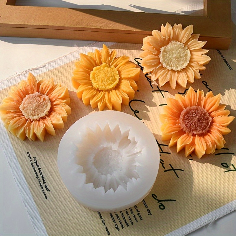 Soap Making Designs - 활기 넘치는 3D 해바라기 실리콘 몰드
