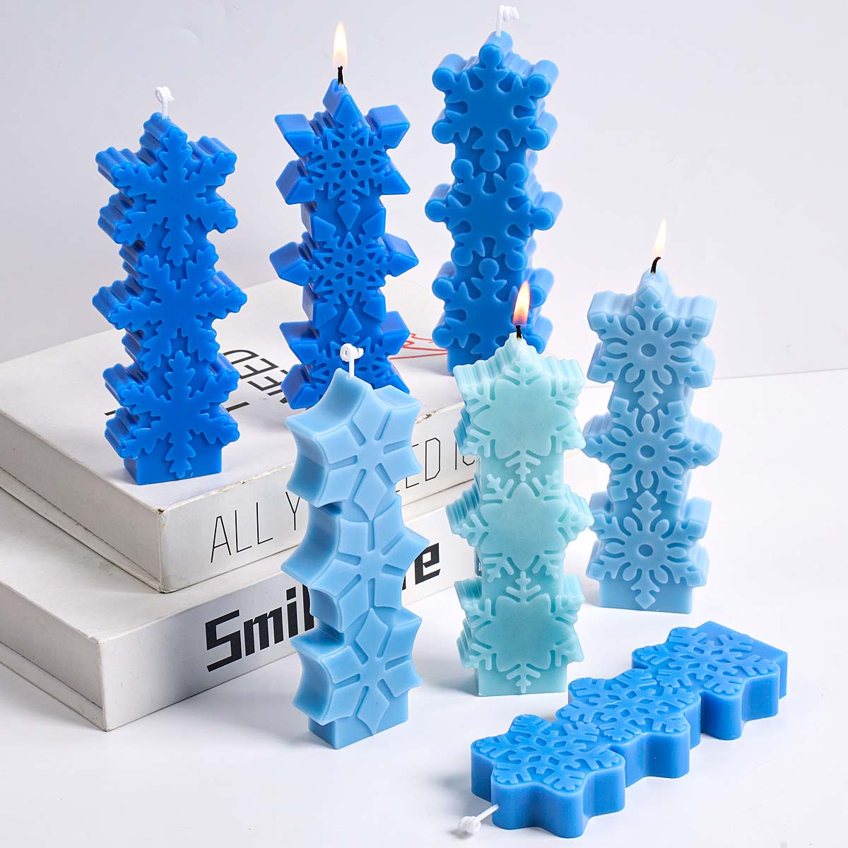 Soap Making In Home - 크리스마스 눈송이 양초 금형 DIY 아로마