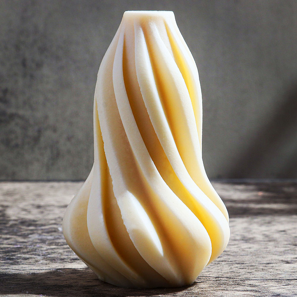 Soap Making In Home - 트위스트 플레임 스트라이프 캔들 실리콘 몰드,