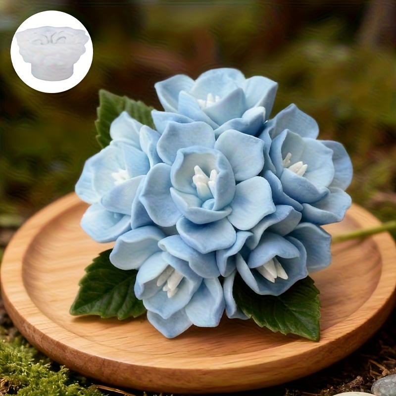 Soap Making Designs - 1개의 수국 양초 실리콘 몰드, 양초,