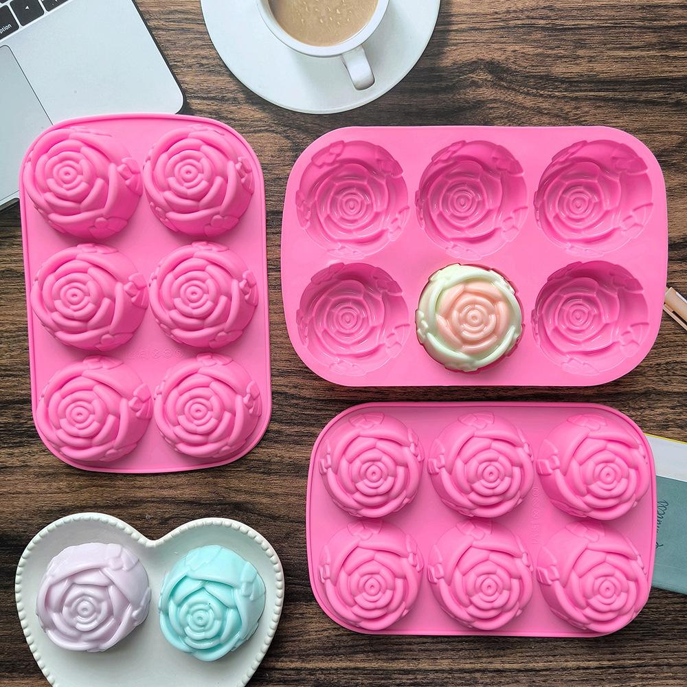 Soap Making Kit For Kids - 6구 장미꽃 수제 비누 양초 실리콘
