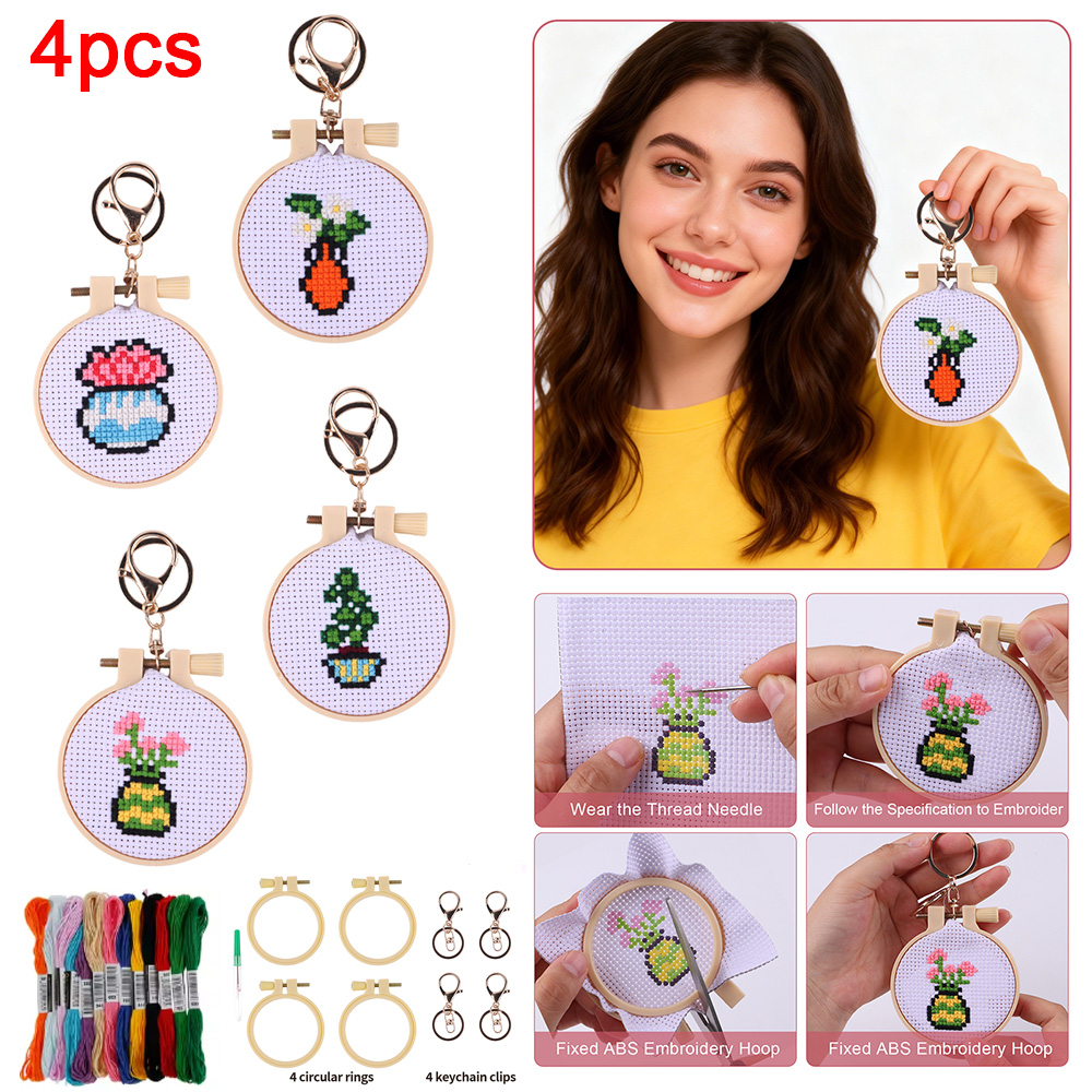 Soap Making Kit For Kids - 4종 자수 초보자 키트 DIY 크로스