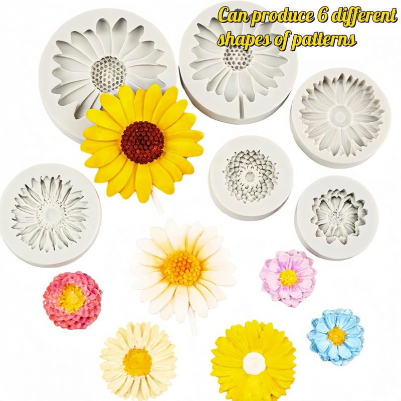 6개, 해바라기 데이지 실리콘 몰드, 3D 꽃 장식 몰 - Soap Making Designs 리뷰 및 가격