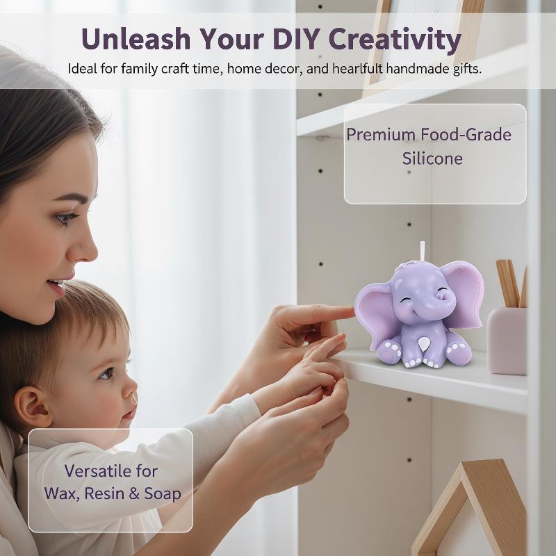 귀여운 3D 코끼리 실리콘 캔들 몰드, 쉽게 분리되는  - Soap Making Designs 리뷰 및 가격