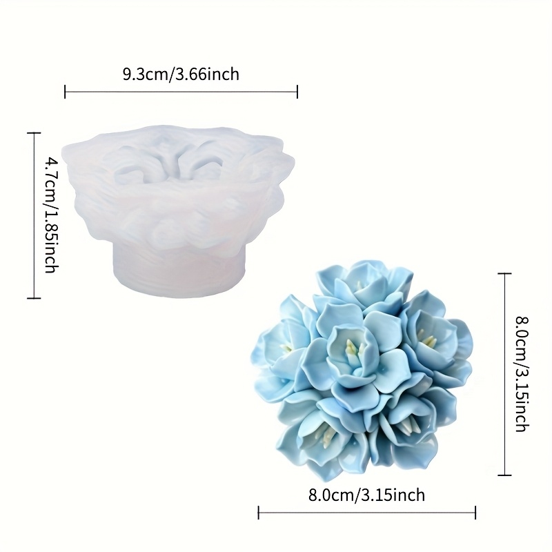 1개의 수국 양초 실리콘 몰드, 양초, 비누, 레진 공 - Soap Making Designs 리뷰 및 가격