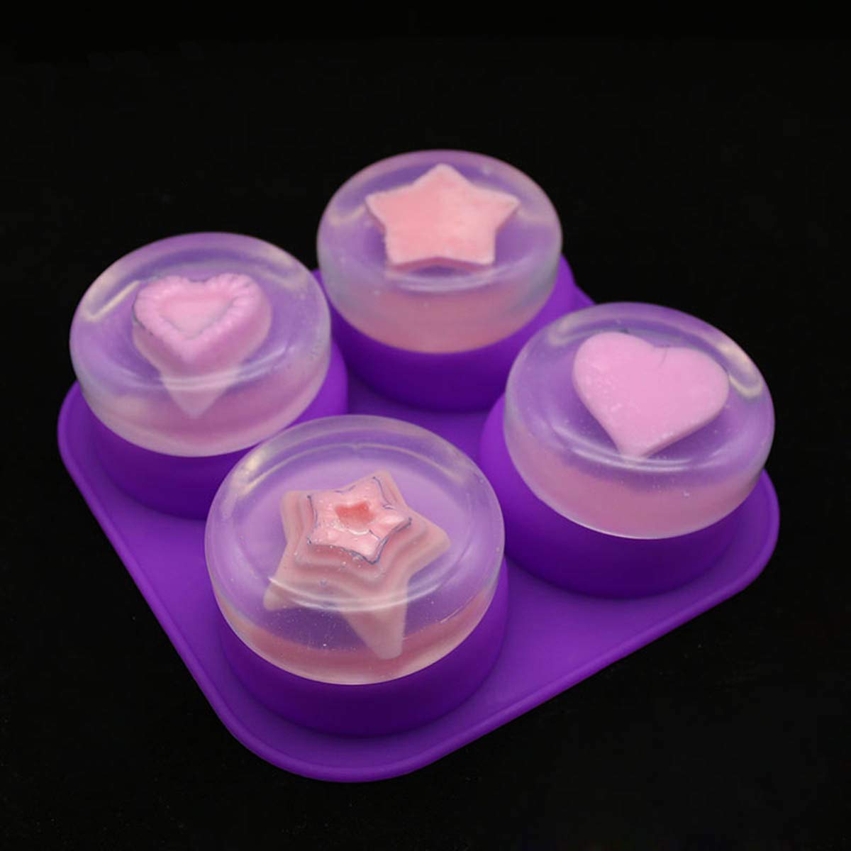 1-2개입 4구 재사용 가능한 원형 실리콘 비누 몰드  - Soap Making Designs 리뷰 및 가격
