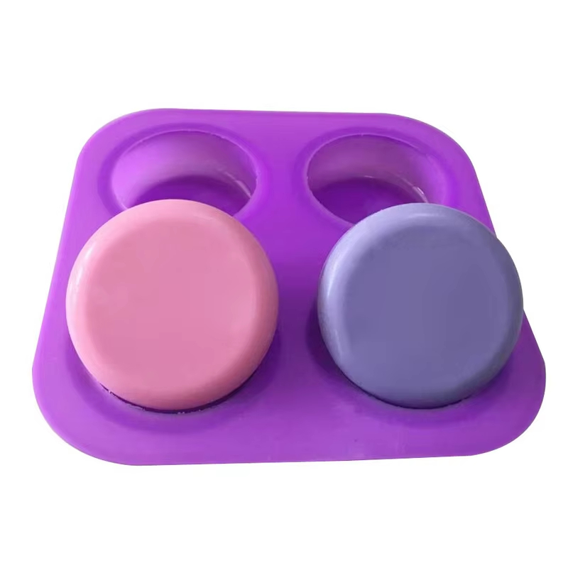 1-2개입 4구 재사용 가능한 원형 실리콘 비누 몰드  - Soap Making Designs 리뷰 및 가격
