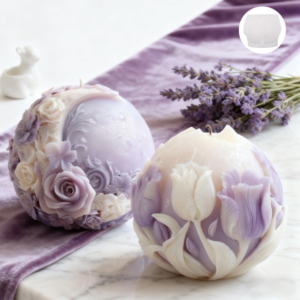 문 로즈 튤립 볼 캔들 실리콘 몰드 3D 엠보싱 꽃 비 - Soap Making In Home 리뷰 및 가격