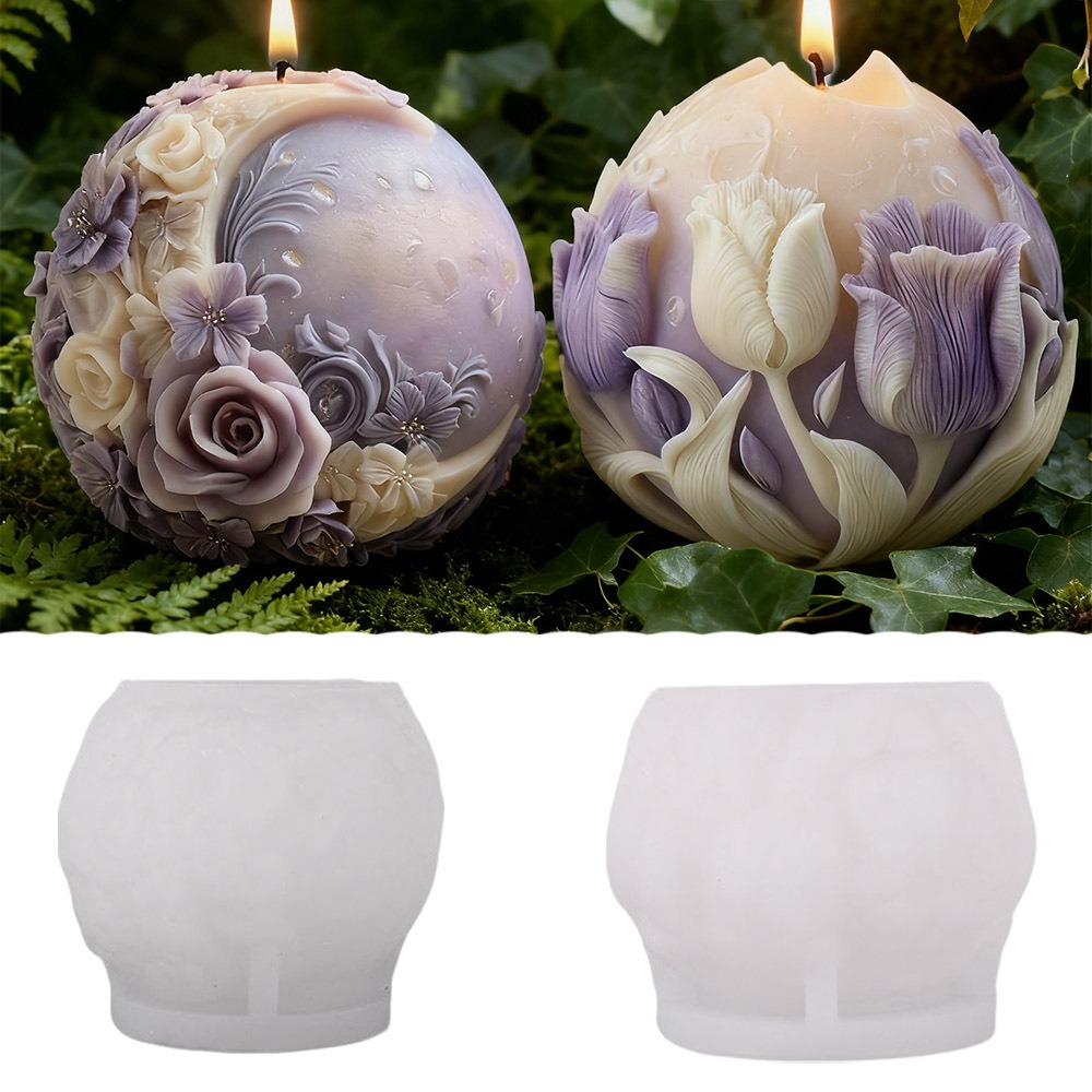 문 로즈 튤립 볼 캔들 실리콘 몰드 3D 엠보싱 꽃 비 - Soap Making In Home 리뷰 및 가격