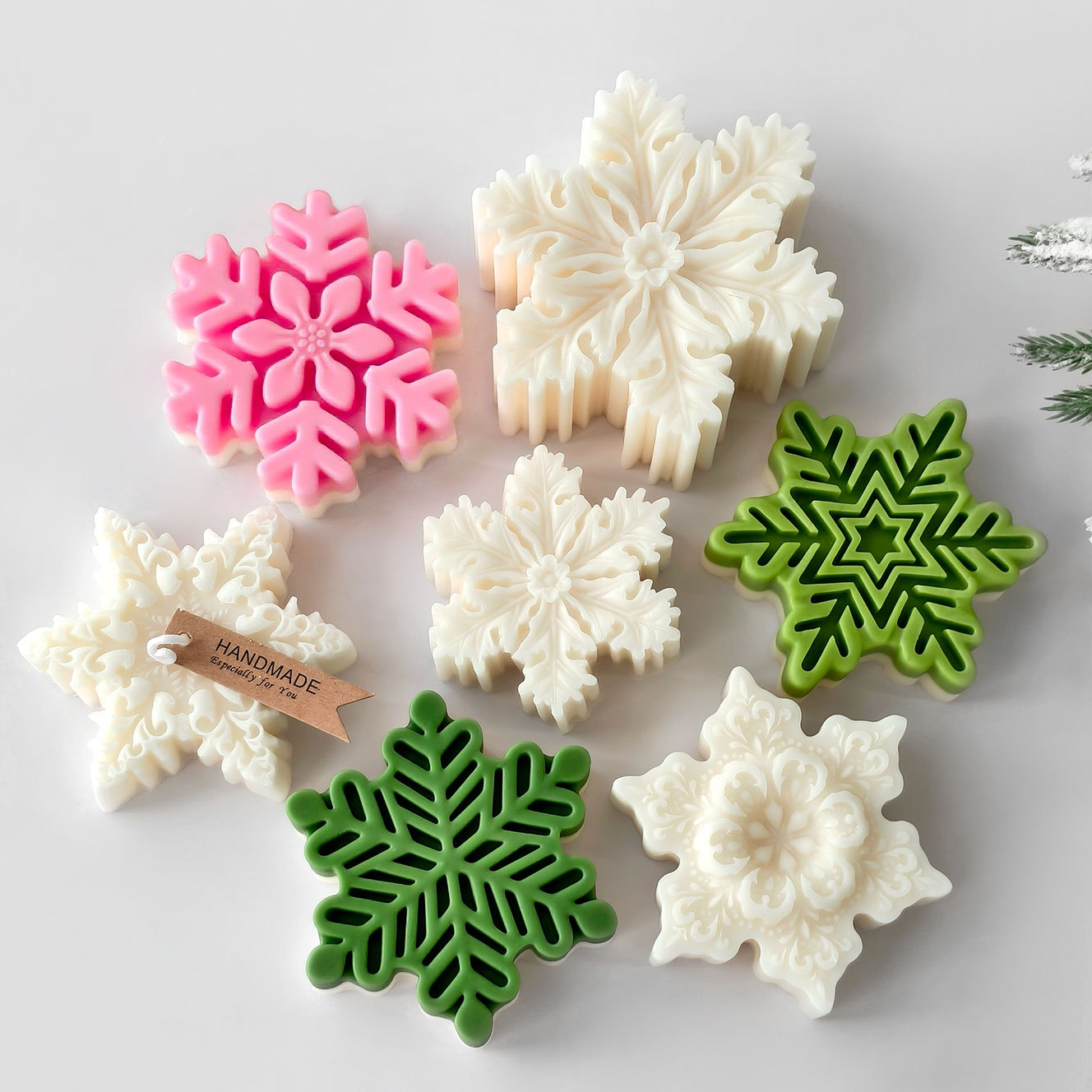 크리스마스 눈송이 기둥 양초 금형 DIY 아로마 양초  - Soap Making Designs 리뷰 및 가격