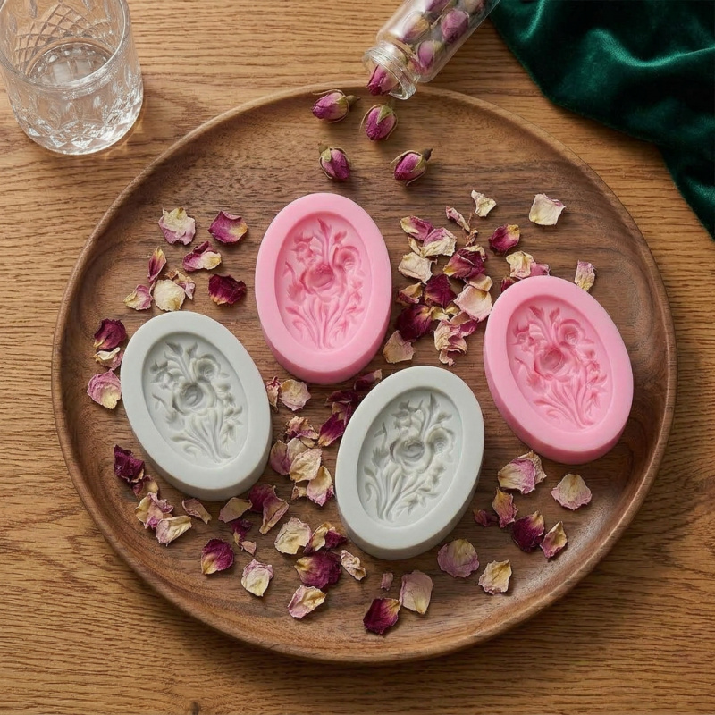 4개의 꽃 모양 실리콘 몰드, 쉽게 탈형이 가능하고 재 - Soap Making Designs 리뷰 및 가격