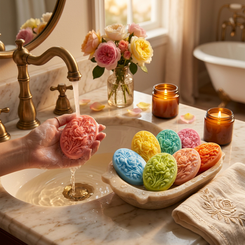 4개의 꽃 모양 실리콘 몰드, 쉽게 탈형이 가능하고 재 - Soap Making Designs 리뷰 및 가격